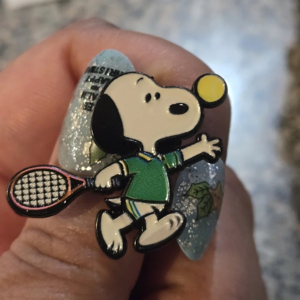 Snoopy Playing Tennis Pin